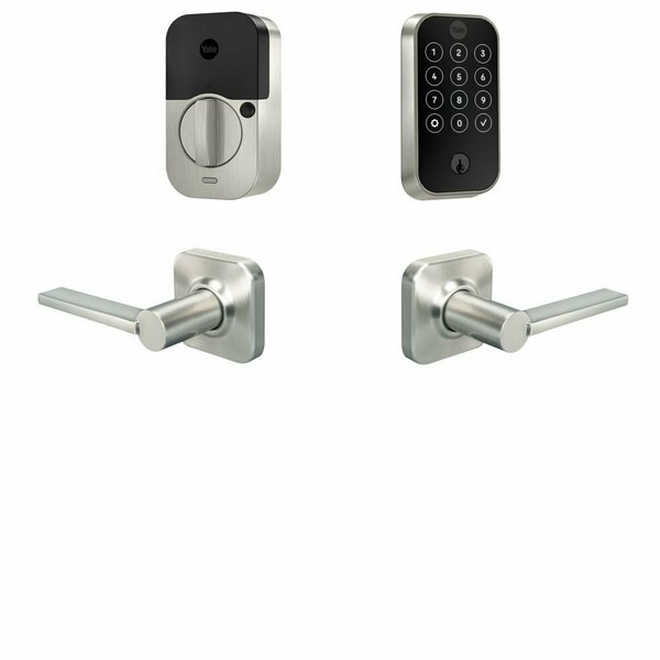 Yale Real Living Yale Assure Lock 2 Bundle with Touchscreen Wi Fi Deadbolt, Valdosta Lever Passage, and BYRD420WF1VL619